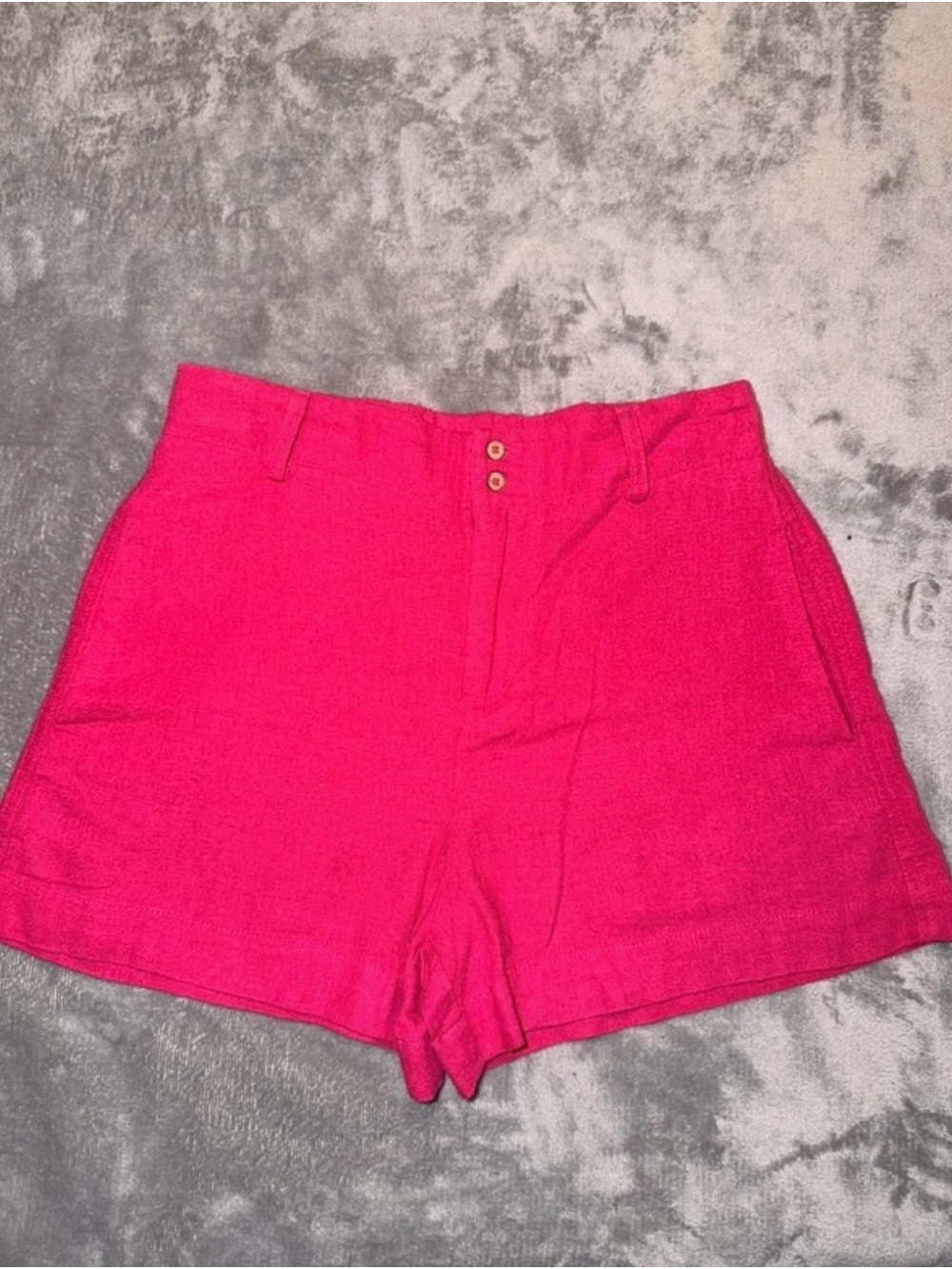 Zara Hot Pink High-Waist Linen-Blend Shorts size 9-10yrs 140cm